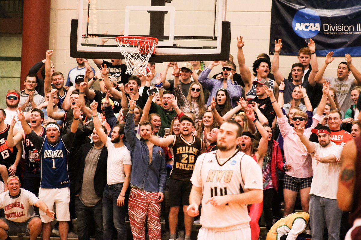 NEWesleyan's tweet photo. Last night #Pwolfnation was on point! Let’s do it again: 7pm vs No. 15 St Thomas. #PackSnyder #Round2 https://t.co/5PhXpmcXGo