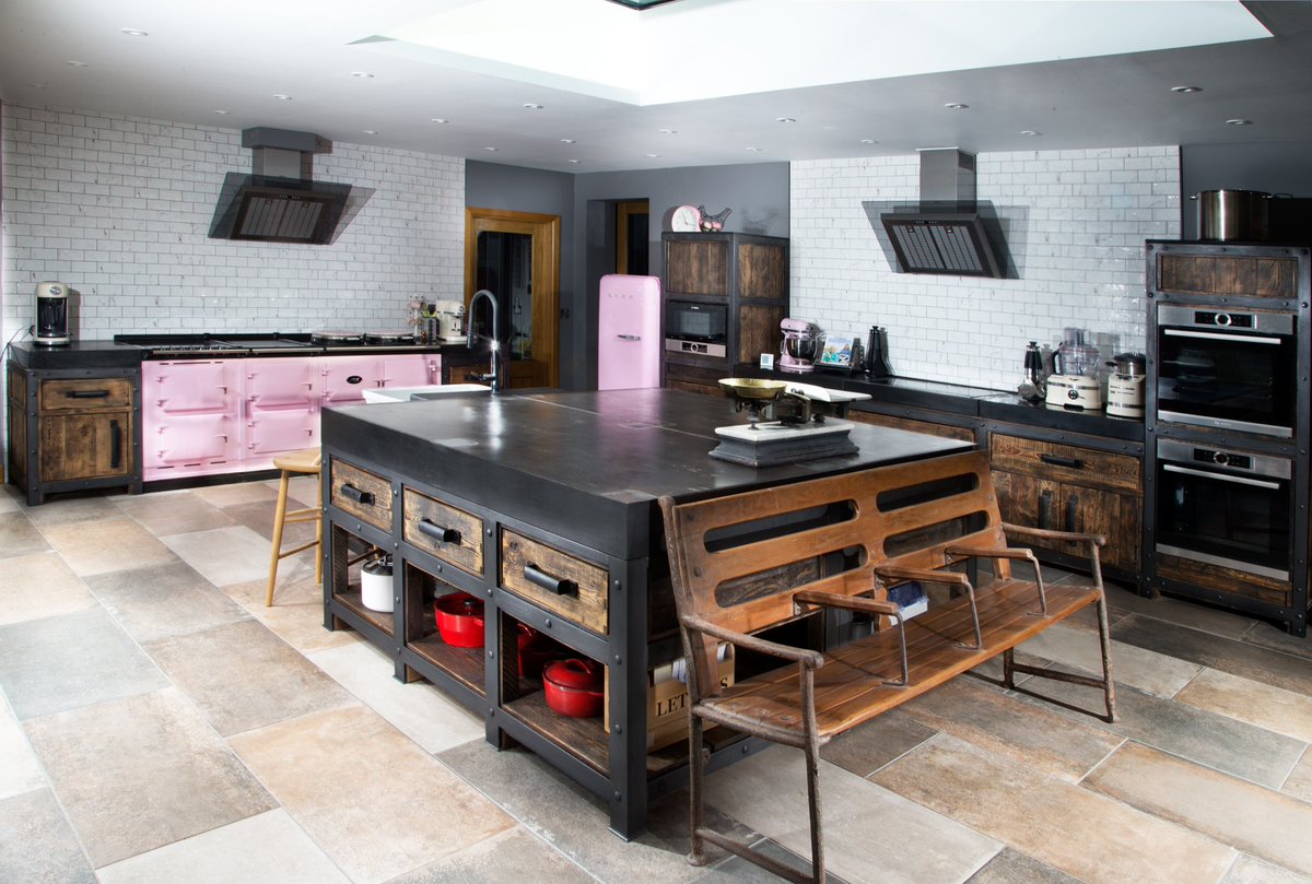 BeyaFontenay's tweet photo. Our latest commission - a bespoke, #vintage #industrial #kitchen, handmade from reclaimed wood, cast iron and granite. Visit us this summer @asfairs and @FawleyDecor to see our unique furniture. https://t.co/ZEQqhddqgc
