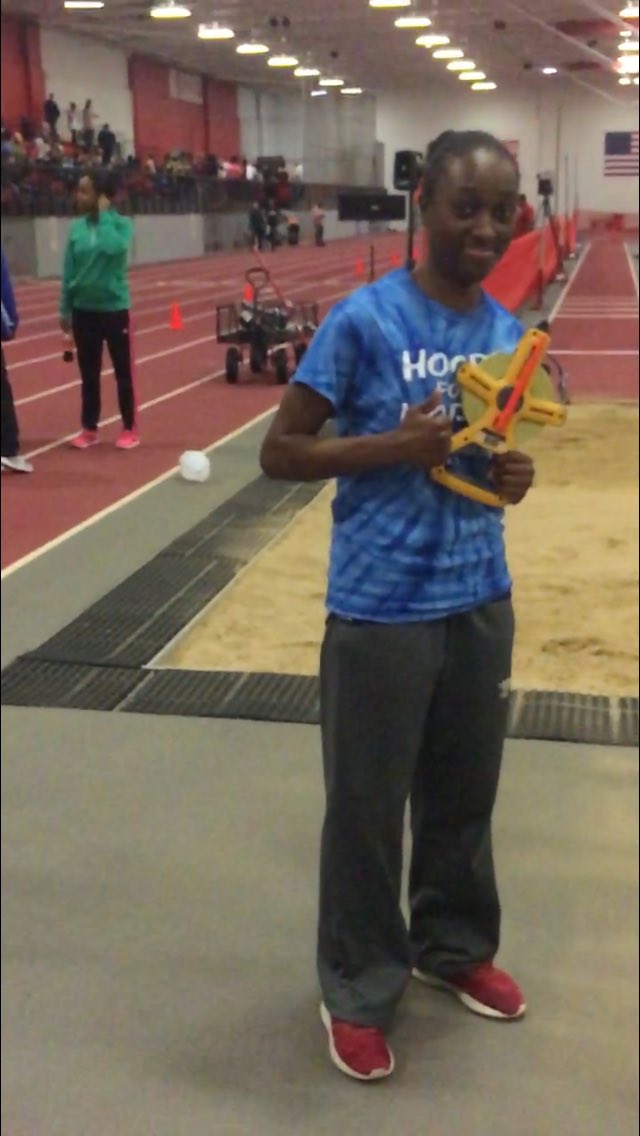 Sr Jaida Smith breaks school record winning the Proviso West Panther Invite long jump in 16”10.75”!