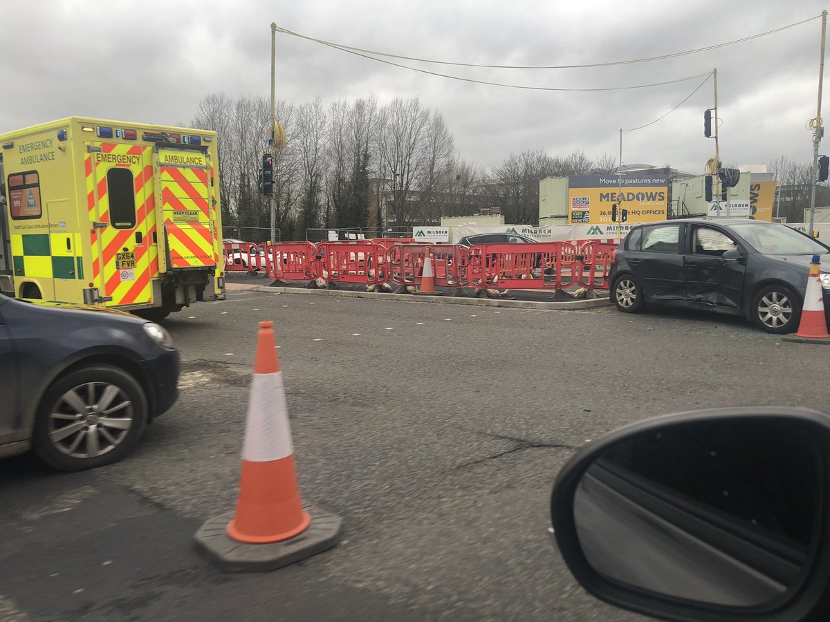 EagleKateHanson's tweet photo. @eagleradio Collision by The Meadows roadabout. Causing delays of around 15/20 minutes. https://t.co/JdOh3AAF1N