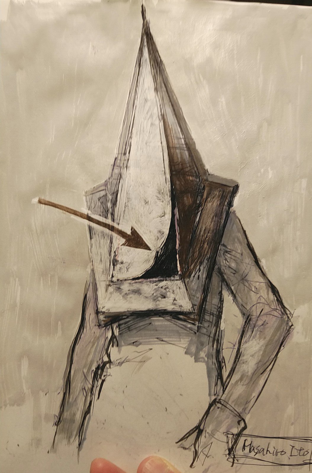 What Pyramid Head Looks Like under his helmet. (Drawing, Read