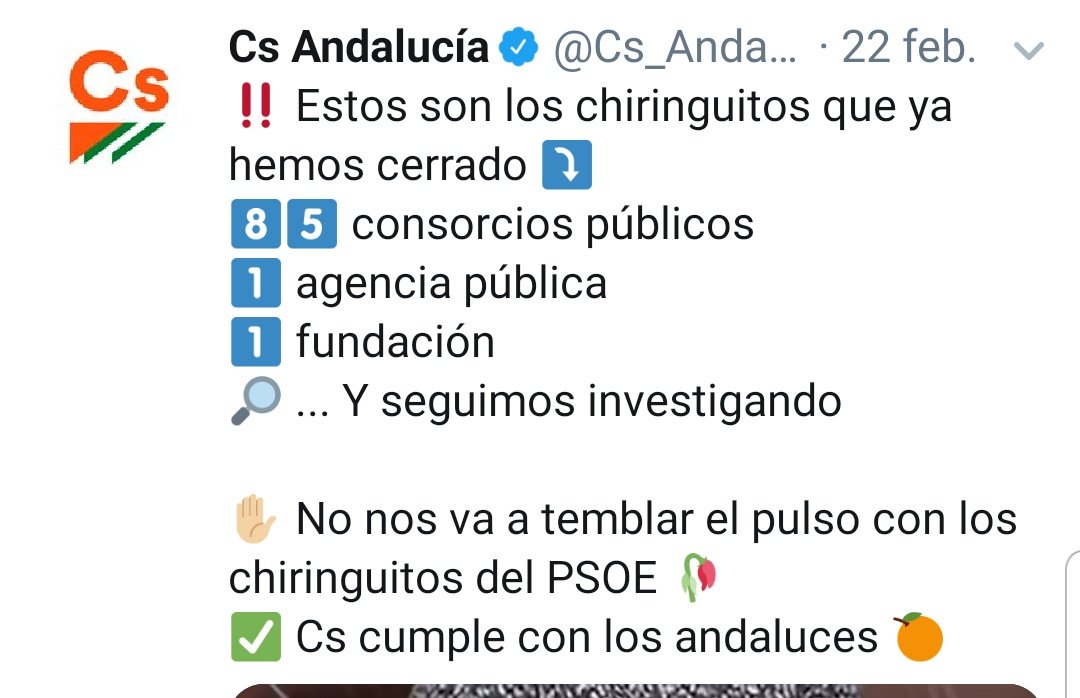 ReinaSonia's tweet photo. @CiudadanoVille @CiudadanosCs ¡ Bien dicho ! Y la utilidad la estamos demostrando cada día en Andalucía, desmontando, por ejemplo, los chiringuitos del PSOE y destinando los recursos públicos para el beneficio de todos los andaluces 💪🏼 https://t.co/T7oSK0Kdo3