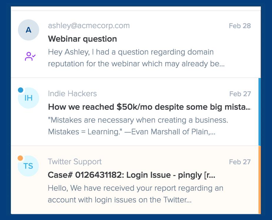 Pinglyapp's tweet image. 🙌 Thanks for everyone's feedback!

We implemented some changes to improve the readability of the Pingly inbox:

⚬ Matching color bar on unread &amp;amp; starred emails
⚬ New icon shows when an email has been opened by the recipient

We love your feedback, keep it coming!