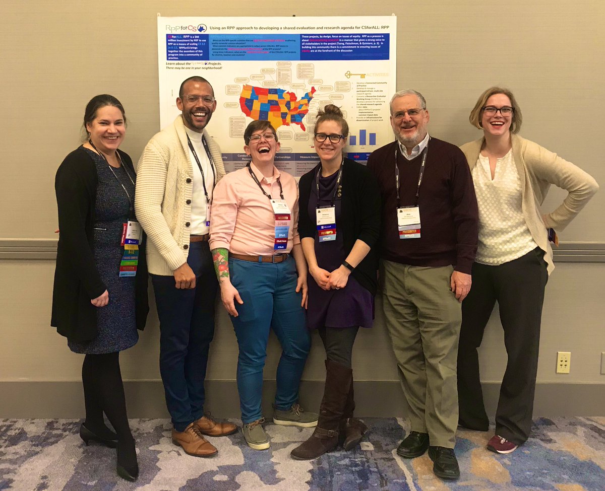 StephWortel's tweet image. Yesterday our @RPPforCS leadership team (SageFox and #CSforALL) featured posters from half of our nation-wide project teams at #SIGCSE2019, showing how CS Education Research works better when teachers, practitioners &amp;amp; researchers work together as partners! (ht to @MotionnTV)