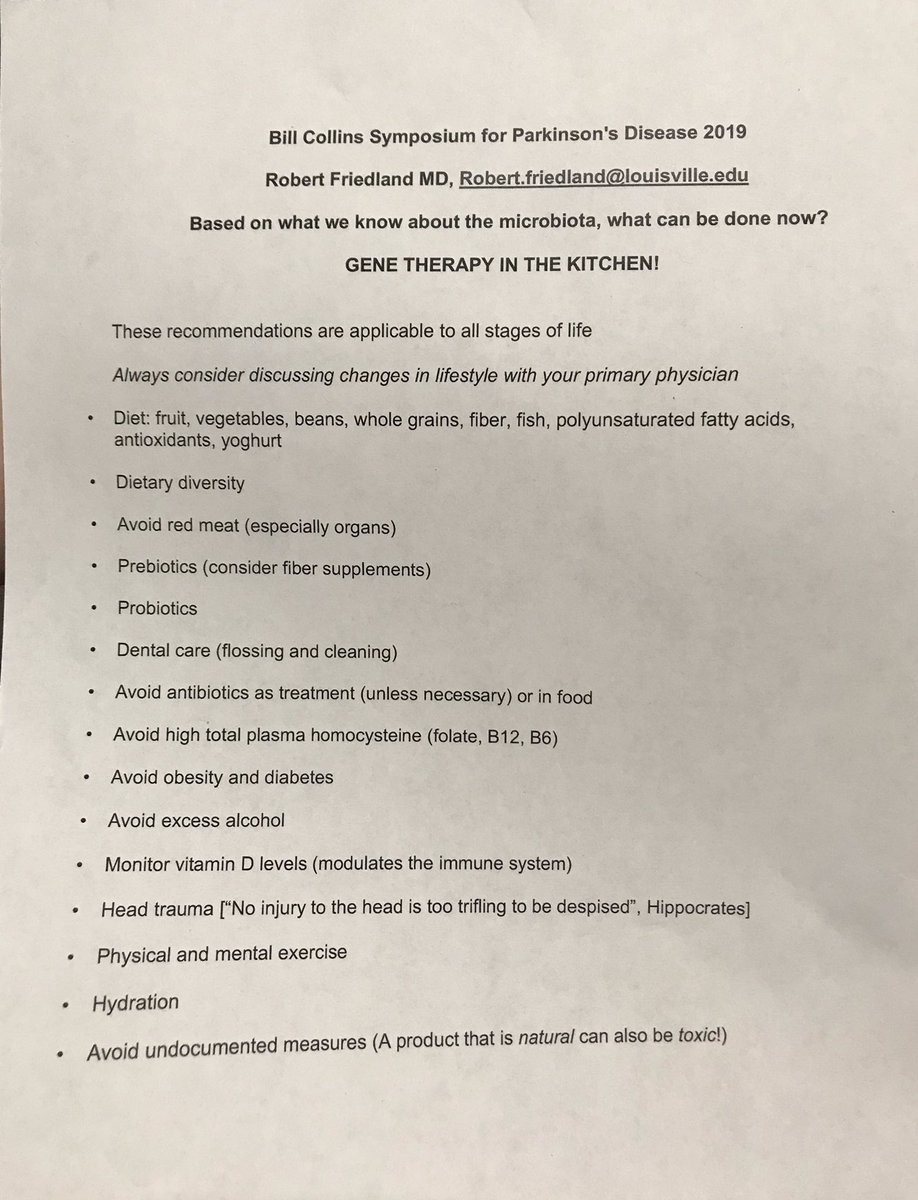 Words of wisdom from Dr. Friedland at today’s Parkinson’s Symposium! @UofLPhysicians