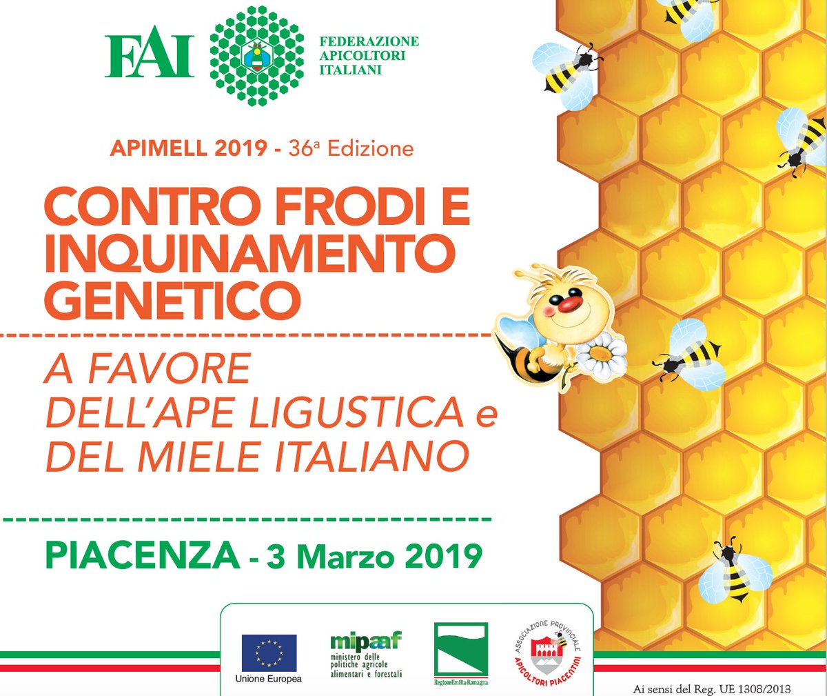 RaffaeleCirone's tweet photo. Domani Convegno #Apimell a #Piacenza. Con le Istituzioni, contro le frodi nel #miele, dalla parte dell’#ape italiana, a favore della #legalità @Agenzia_Ansa @Ansa_TerraGusto @Adnkronos @askanews_ita @qn_carlino @Liberta_it @PiacenzaSera @PiacenzaPress
https://t.co/nncI3SPe2V https://t.co/lOOMgeKhpU