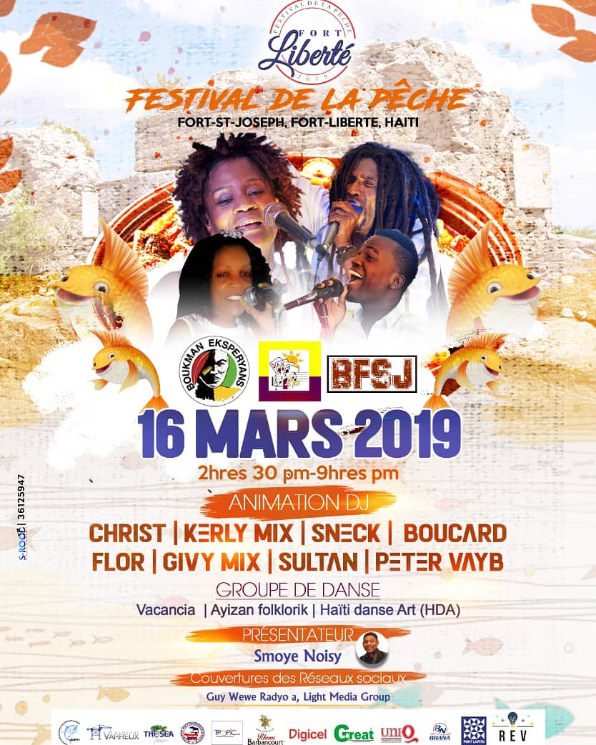 REVht509's tweet photo. Come discover #fortliberte this #springbreak in #Haiti the #festivaldelapêche and #theseatour 2019 with musical performance by #boukmaneksperyans  come enjoy #lotsofseafood #music #fun #islanstyle #springbreakinhaiti https://t.co/QDVJb1cyaD