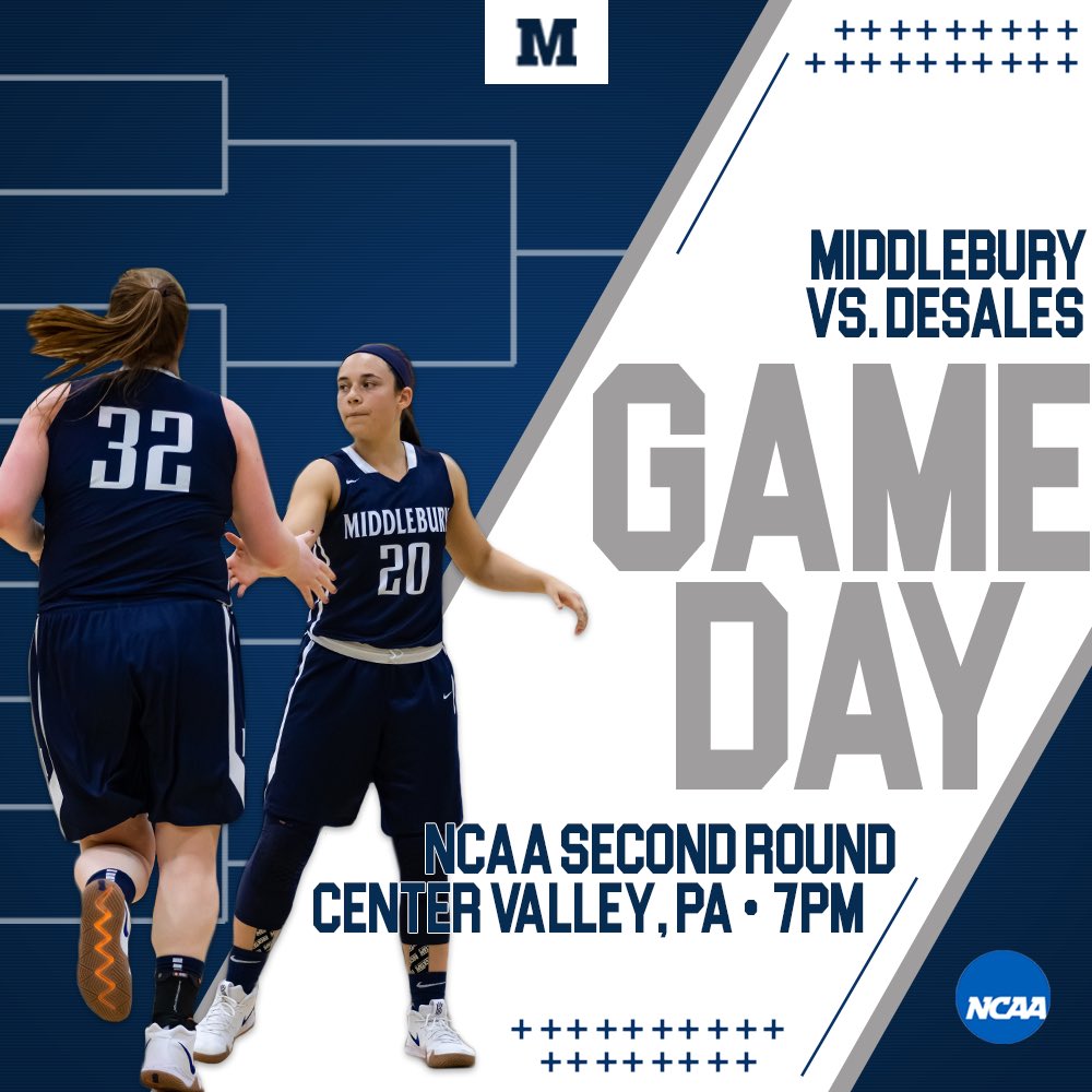 middwbball's tweet photo. Round 2 πͺπ€ #GameDay
π DeSales
π @NCAADIII Second Round
β° 7pm EST
π Billera Hall
π https://t.co/L7NEm5X6q4
πΊ https://t.co/IszNsPdKZM
#GoMiddWBB https://t.co/uc65QECRxF
