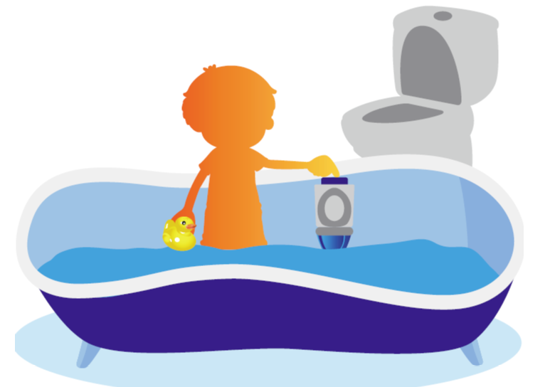 Gradual learning. Fill. Squirt. Learn. #pottyduck #pottytraining #toddlers