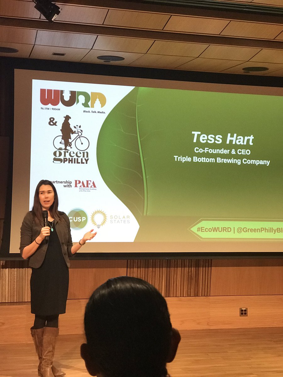 “We make beer. We care about people. We care about the planet.” ~ Tess Hart of Triple Bottom Beer #ecoWURD <a href="/onwurd/">WURD Radio</a> <a href="/greenphillyblog/">greenphillyblog</a> #PhillyIsGreen
