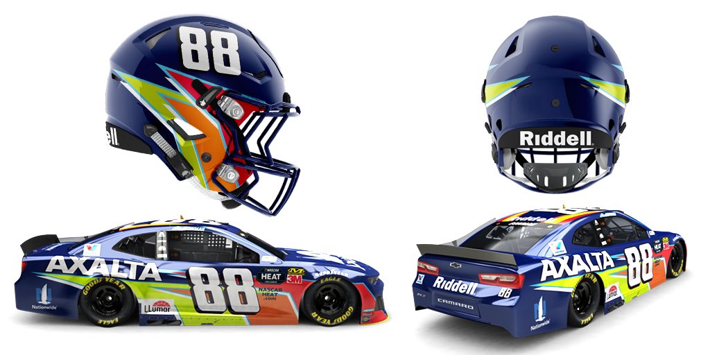 RiddellSports's tweet photo. Zoom, zoom. 🏎💨 Watch Riddell hit the track this weekend at @LVMotorSpeedway with our industry-leading paint partner, @Axalta. #RiddellDesign #WePaintWinners https://t.co/t4McmfK0A1