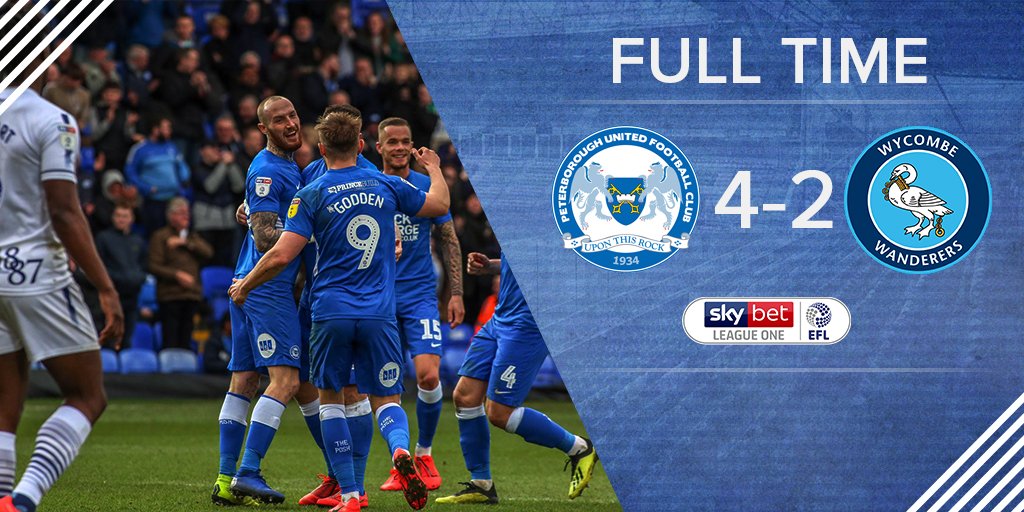 theposh's tweet photo. FULL TIME | It is all over here at the ABAX Stadium as The Posh take all three points with a 4-2 victory with @MattyGodden24 and @MarcusMaddison7 both scoring a brace. #PETWYC https://t.co/SplJKE2MXF