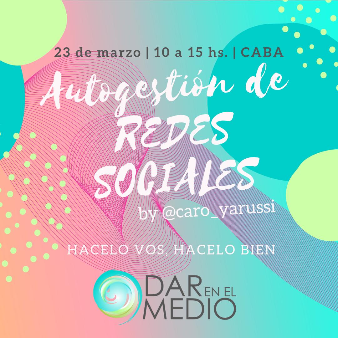 ¿Querés aprender a gestionar tus #redessociales como un profesional? 
<a href="/CaroYarussi/">Carolina Yarussi</a> te cuenta todos los secretos!

23 de marzo, 10 a 15 hs.

Más info e inscripción darenelmedio.com/autogestion-de…

¡Te esperamos!