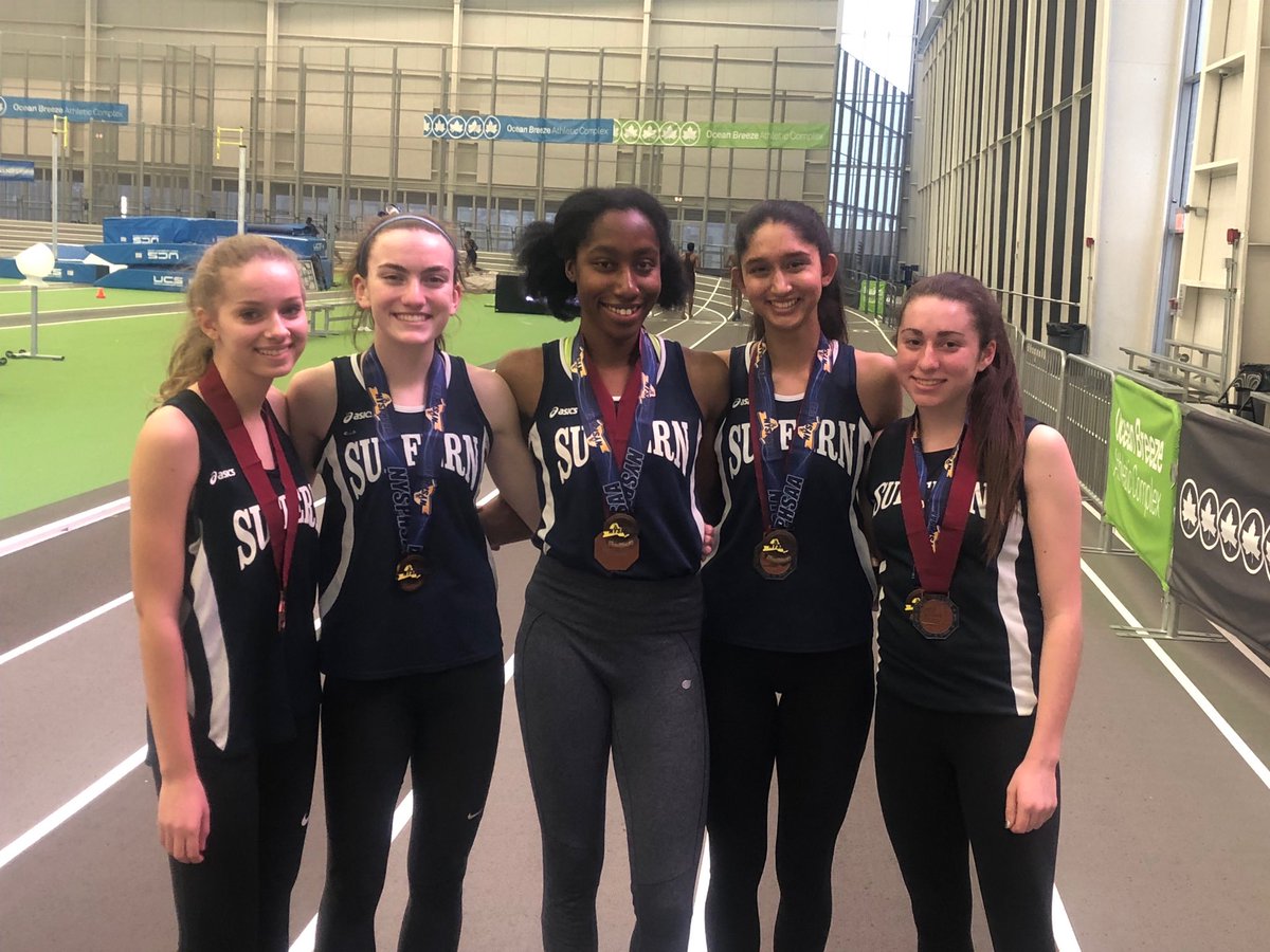 SuffernXCTF's tweet photo. Suffern Girls take home 3rd in State 4x400 Championships.  Great run ladies!!
Kelsey Kotecki, Mary Hennelly, Annelyse Benn, Monal Datereo and Sarah Galvin. ⁦@SuffernCSD⁩ ⁦@SuffernSports⁩ https://t.co/FC2ApRxwh0