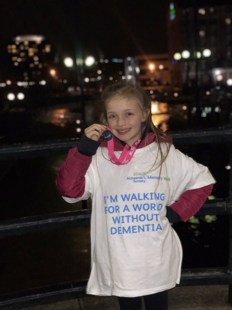 Lucyg2k3's tweet photo. Memory Walk done in memory of our beloved Grandad. Grace was an absolute superstar ⭐️ #MemoryWalk @alzheimerssoc #salfordquays https://t.co/b1Rzlm5FPp