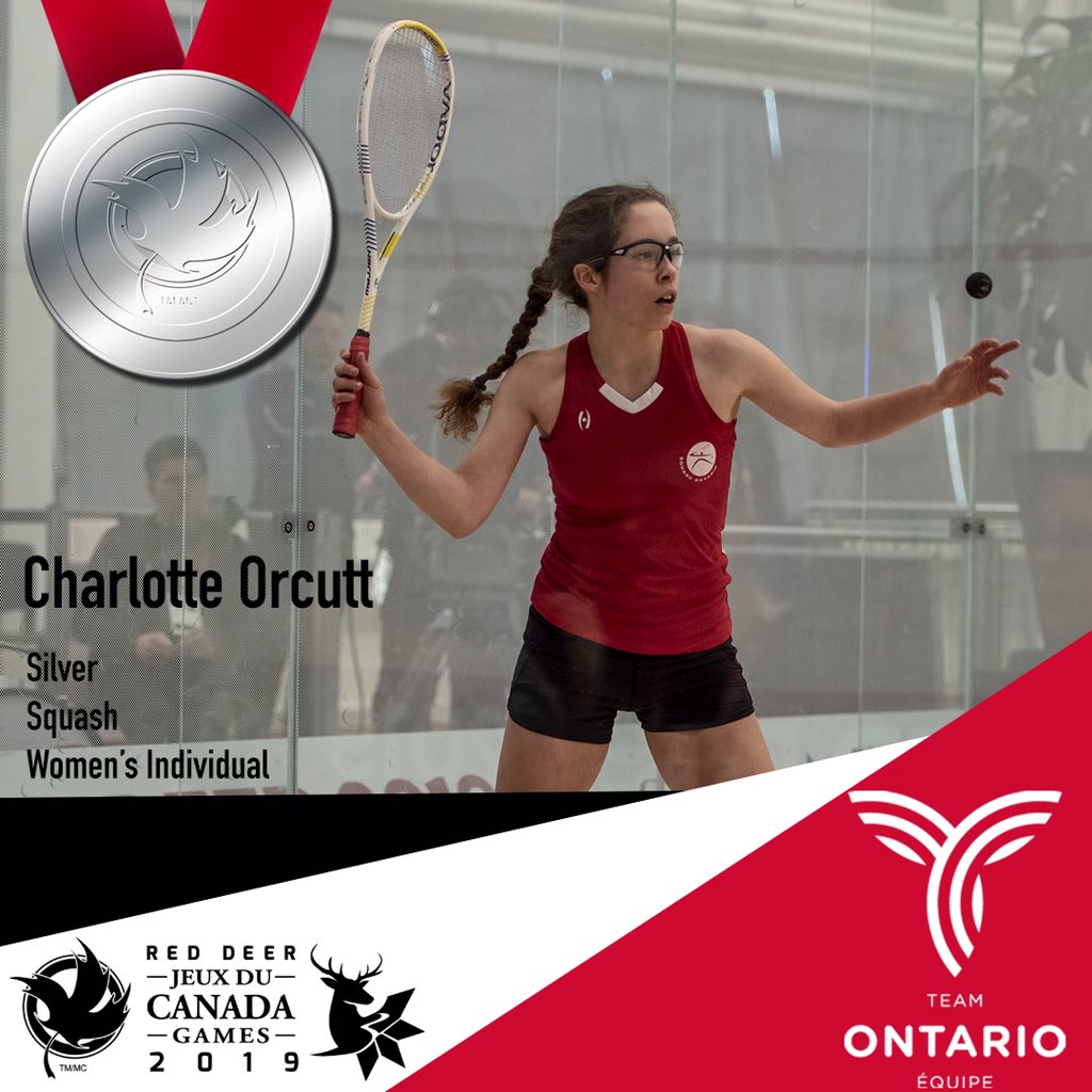 GoTeamOntario's tweet photo. MEDAL ALERT: Charlotte Orcutt (Toronto, Ontario) wins silver in Squash- Womenβs Individual event at the @2019canadagames! π₯π¨π¦
Congratulations on your silver medal Charlotte! π
#CGSquash #GoTeamO #CWG2019
#CanadaGames #ThisIsOurMoment https://t.co/9o95AI1q60
