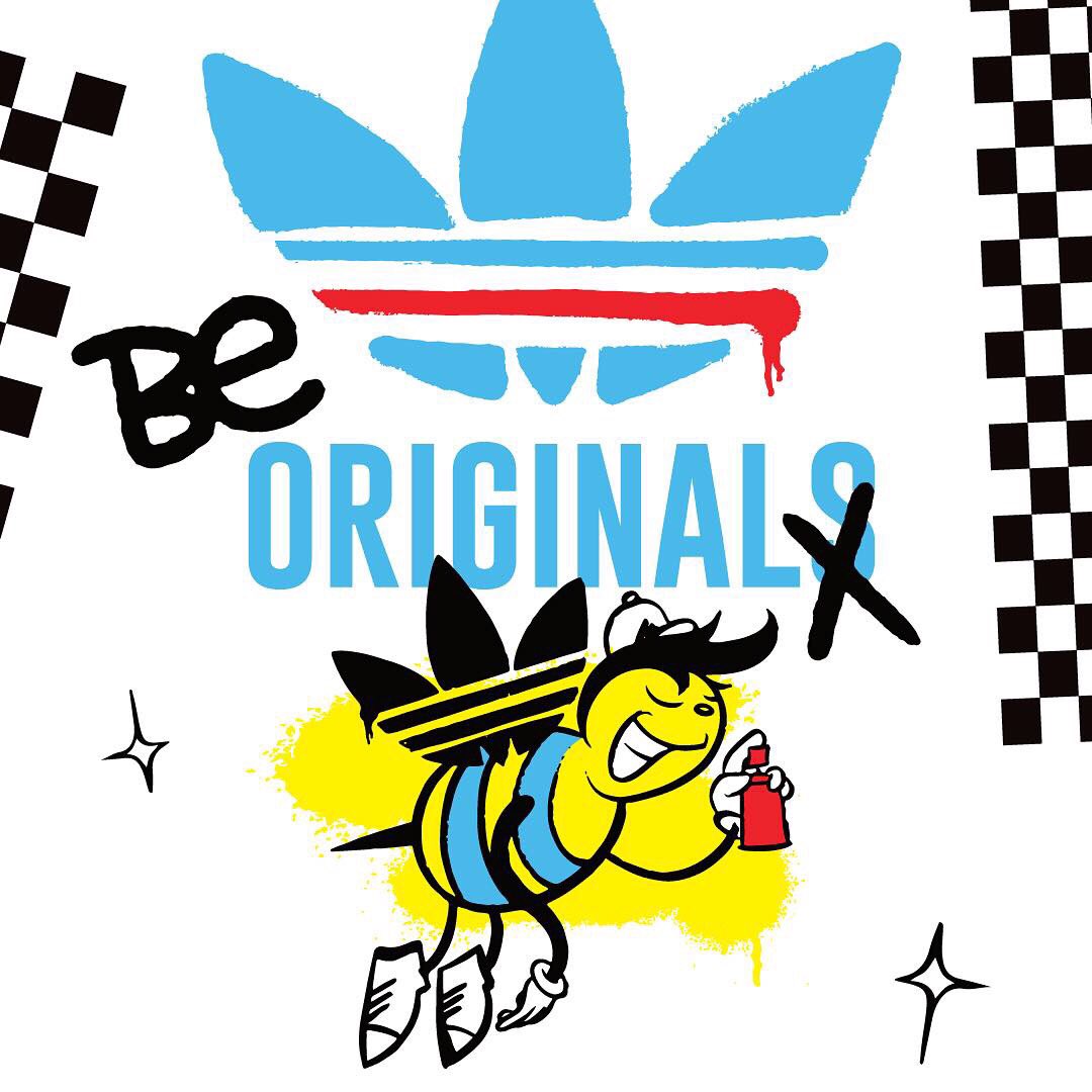 I created original artwork for #adidasoriginals ✨ Come check it out tomorrow from 1-5pm at Adidas on Melrose - 8009 Melrose #losangeles