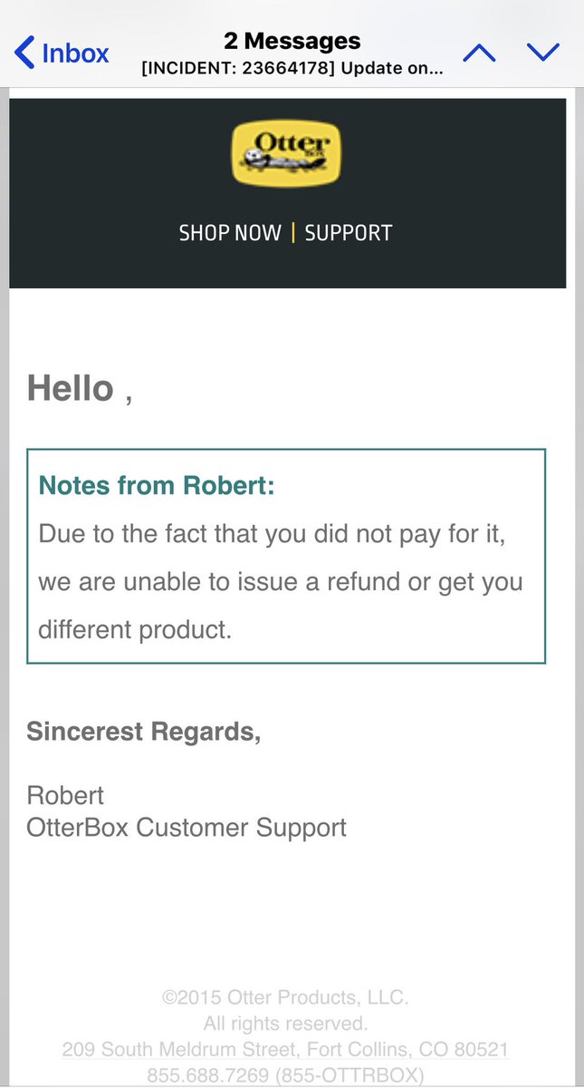 MissLaundraMat's tweet photo. #ShoutOut to @OtterBoxCS, especially #Robert #Erin &amp; #Alexis for #notAccommodating all #customers with #CustomerService. So, DO NOT ORDER ONLINE, for others! Imagine if it was the #holidayseason...”sorry sir #NoReturns on gifts you did not pay for” https://t.co/YEdDn5oHRS