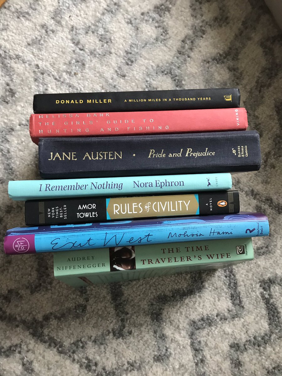 CISD_Branham's tweet photo. 7 books I love and highly recommend. (I’m behind on this challenge, so how about all 7 at once?) @Matherne_Edu @CamilleProffer - and I tag you @mrsmahand! #pleasedontjudgethetimetravelerswifebythemovie https://t.co/SOv8TQVIrh