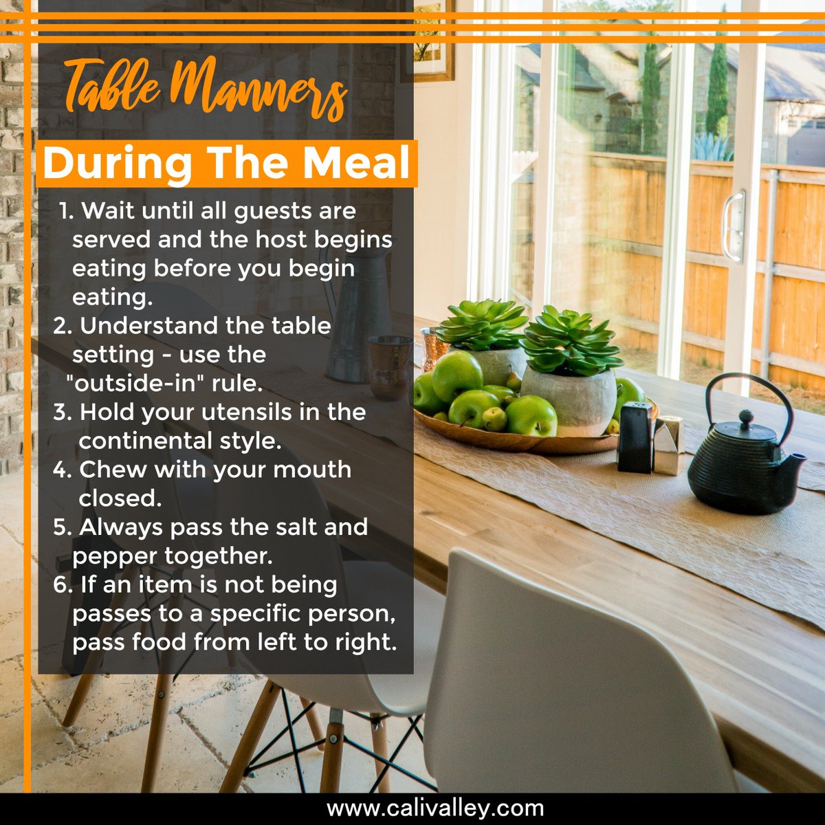 cali_valley_'s tweet photo. Table Manners During The Meal:
1. Place your napkin your lap.
2. Keep personal items (Including smart phones) of the table.
🌐 https://t.co/rzsSat88GZ

#calivalley #home #kitchen #lifestyle #knives #whestone #knifesharpener #blades #bladeedge #siliconbase #bamboobase #nonslip https://t.co/yFsmeSCFqW