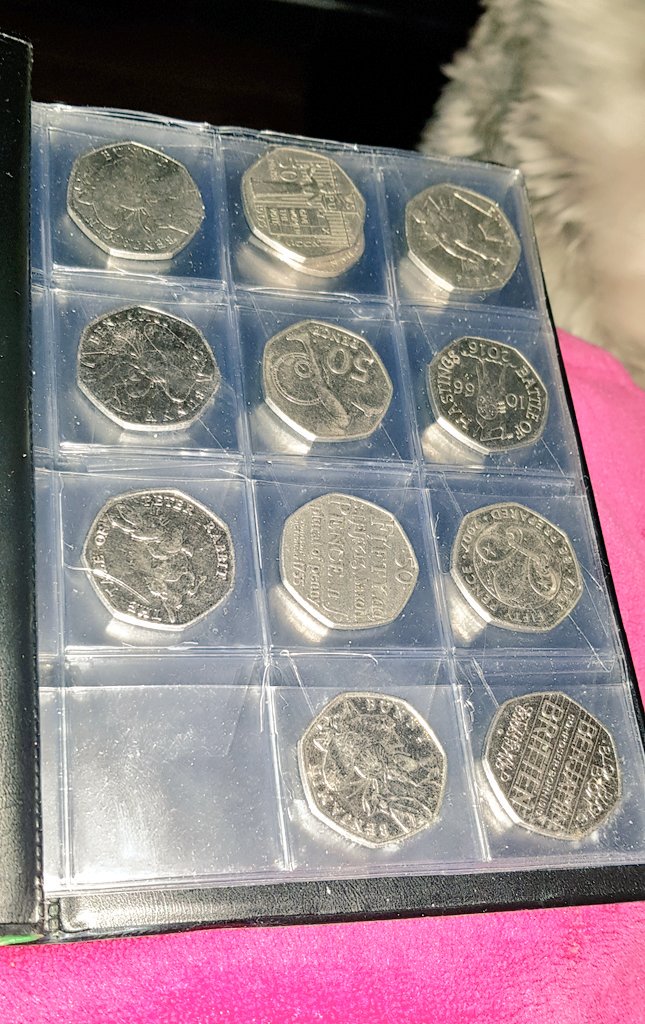 Cliona_Evans's tweet photo. @BeattieDoug He has a fair wee collection. Some twenty pence pieces at the back. (My particular favourite in his 50p collection is the suffragette #coin #OneWomanOneVote) 🙂 https://t.co/tidss9Va2h