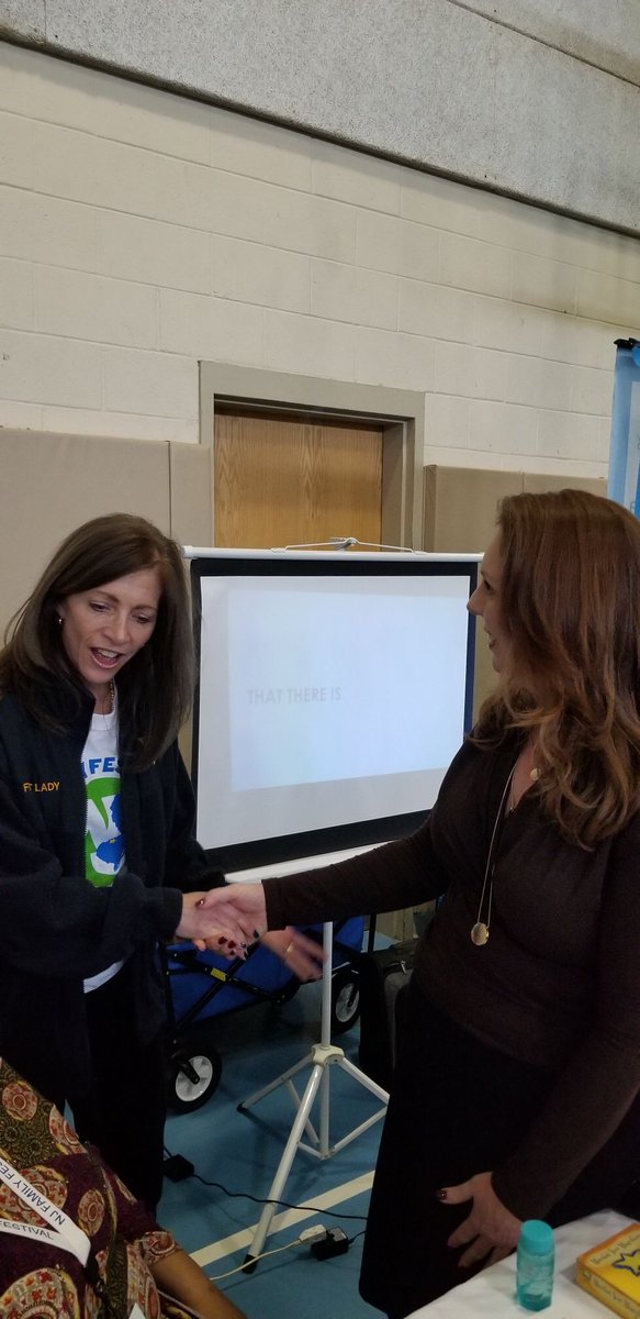 WhereKidsThrive's tweet photo. Our Executive Director Michelle Codington, MS,LMFT speaking with our First Lady of NJ, Tammi Murphy at NJ Family Festival in Camden, NJ. #WhereKidsThrive #ThriveProgram #NJFamilyFestival #family #children #parents #Camden #NewJersey #SouthJersey https://t.co/sY8PR652mK