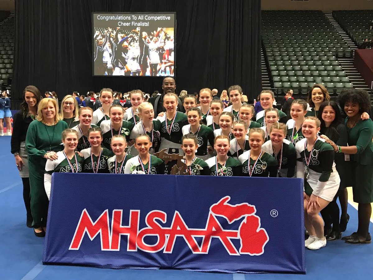 12mrjackson's tweet photo. Through your commitment to excellence and each other, you showed once again today that @apvarsitycheer is elite in your sport! What an amazing program that you are a part of! Photos courtesy of Mr. Kelley. #inspiringtradition https://t.co/ifzdXcTwAf