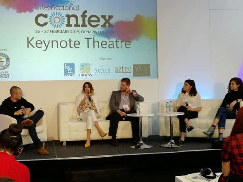 AmberMaher's tweet photo. On the panel talking all things millennial, with some pretty amazing millennials. Thanks for having me @IntlConfex #eventprofs https://t.co/iUQs2opvEK