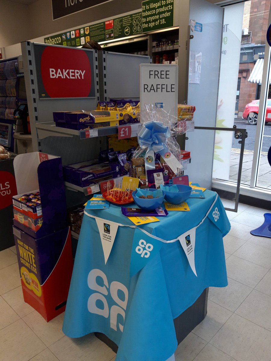 Successful morning in @coopsandgate promoting #FairtradeFortnight #FairtradeFortnight2019 
Hamper raffle and delicious Fairtrade tasting with chocolate, raisins &amp; tomatoes.💙 #TheCoopWay
#Fairtrade @CoopTopCat
