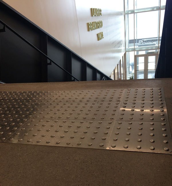 Kinesik_EPI's tweet photo. Our AODA compliant Advantage One Stainless Steel truncated dome plates are aesthetically appealing and provide the new Laurier Brantford YMCA with additional non-slip barrier-free path environments. https://t.co/nMIRwin2Nq