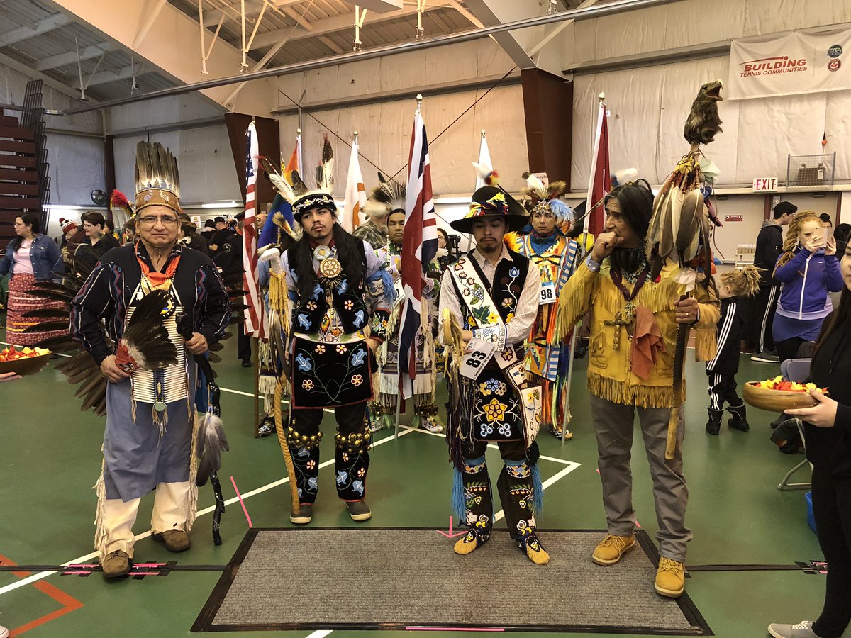 SaultPolice's tweet image. Thank you @AlgomaU for the invitation to participate in the 14th Annual Gathering at The Rapids Pow Wow. It was an honour for Chief Hugh Stevenson and Constable Fred Brown to carry the Service’s flag as part of the Grand Entry. #miigwetch #sault #police #saultnews