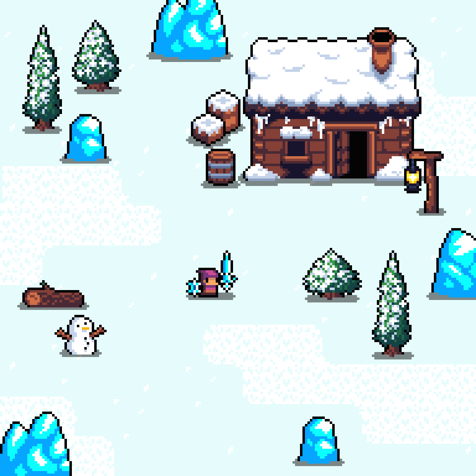 _phops's tweet image. A first look at some assets from Archvale&apos;s future snow biome @_idoz