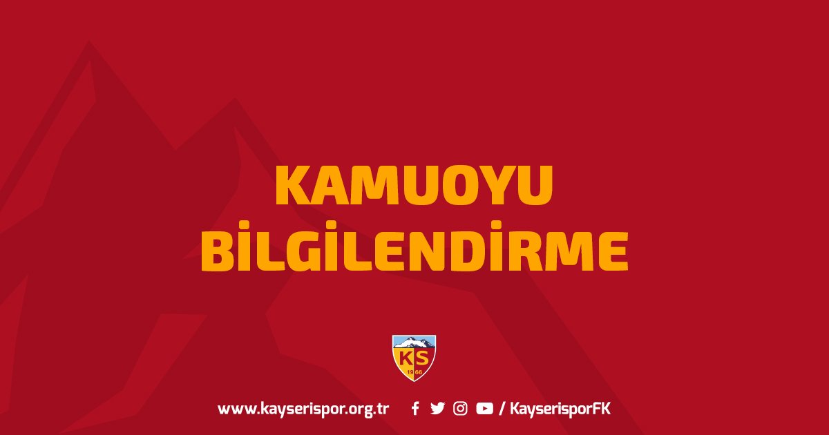 KayserisporFK's tweet photo. Kamuoyu Bilgilendirme | Oyuncularımız Tjaronn Chery, Bernard Mensah ve çalınan galibiyetimiz hakkında.

🔗 https://t.co/HvcZUzZctj https://t.co/sQuJrOFbaT