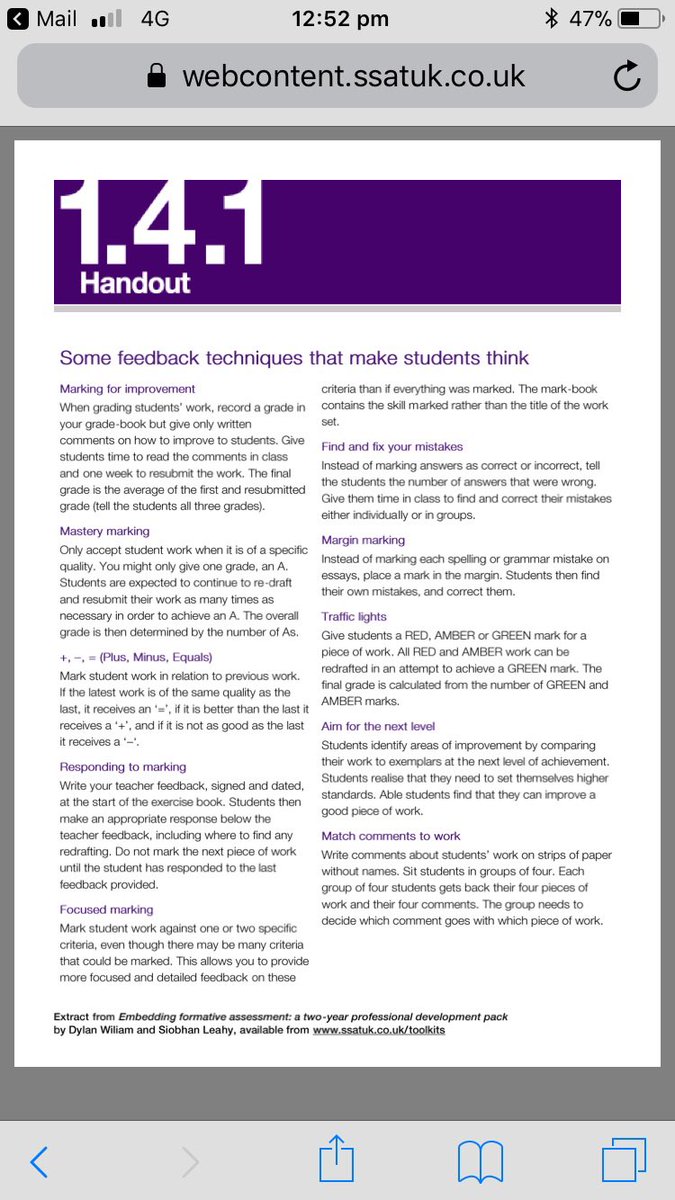 LearningCurve_'s tweet photo. Feedback techniques that make students think 💭💡🔋 https://t.co/VfOCpXMjDc