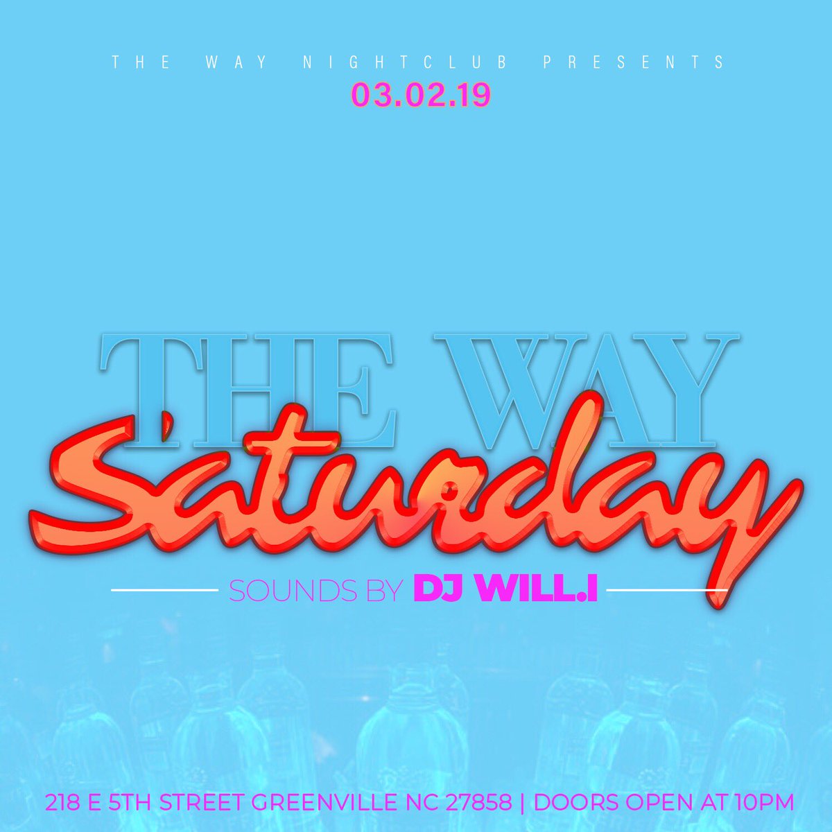 TheGvilleWay's tweet photo. The best way to end a weekend is at The Way Nightclub. Doors open at 10pm. DJ WILL.i is in the booth. It’s going to be a great night. https://t.co/pAgp5oUdYC