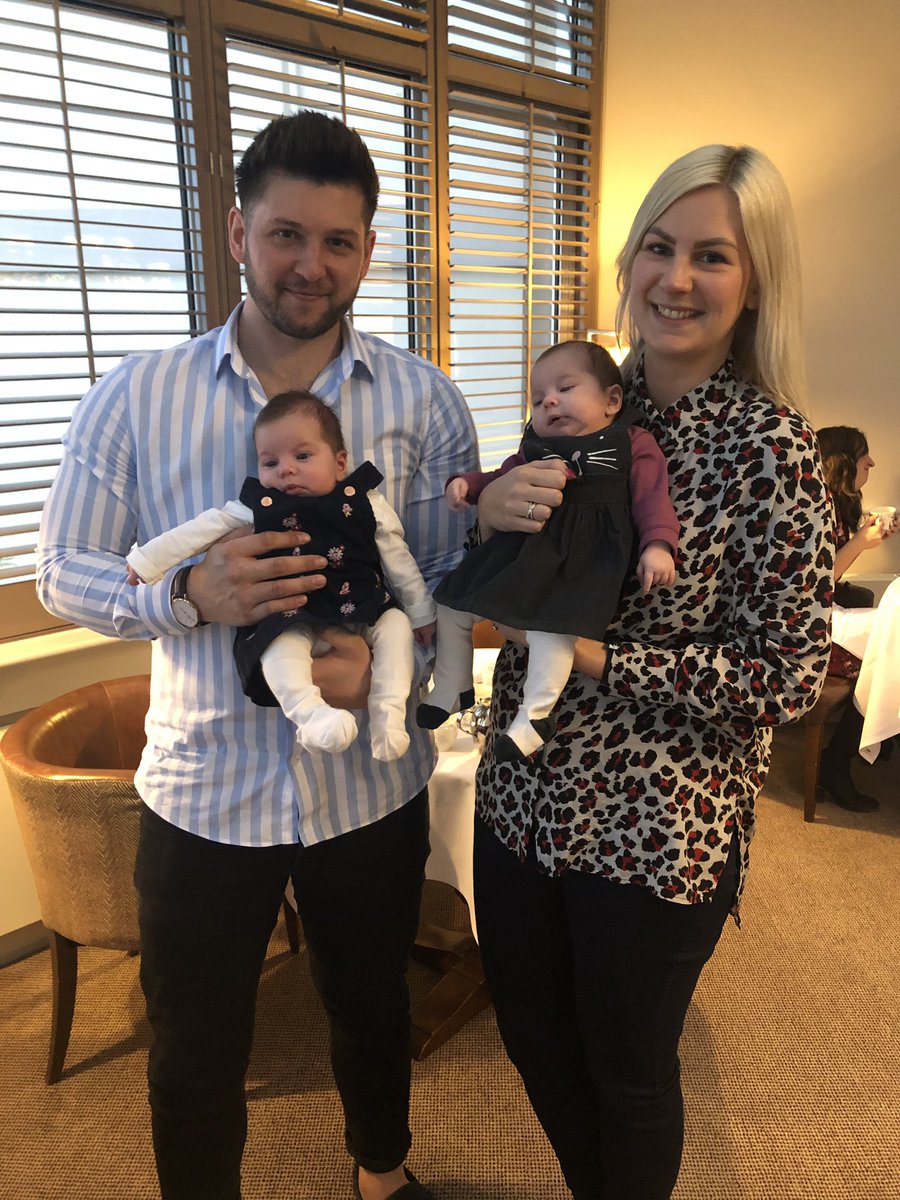 Today one of my beautiful bride &amp; groom that got married nearly 2 years ago bought there little bundles of joy in to meet me 💞thank you for the cuddles. #bride #groom #twins #girls #socute