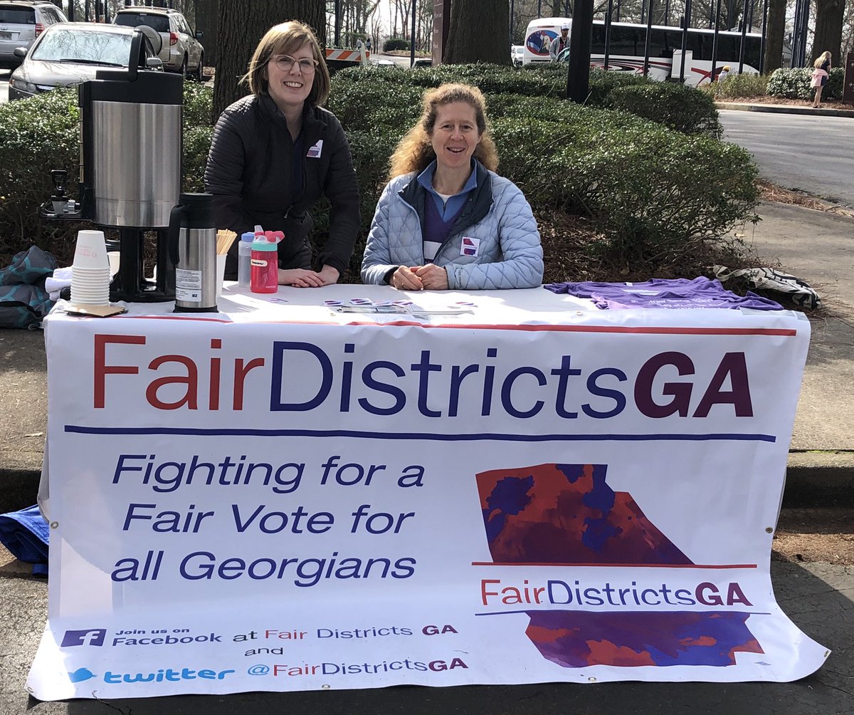 FairDistrictsGA's tweet photo. Yes, I would like some #redistricting reform stirred into my cup of @refugecoffeeco, thank you very much. Great day for outreach at the @CarterCenter Freedom Farmers Market. We want hearings on #SR52 The Democracy Act! @RedistrictingGa https://t.co/jPctV1OXAH