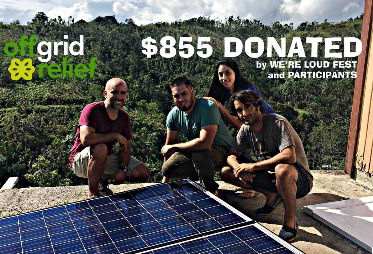WERELOUDFEST's tweet photo. WE'RE LOUD FEST and participants have donated $855 to #OffGridRelief. It's not too late to give more via https://t.co/R5PgF35bW7
Thanks to everyone who made a donation! https://t.co/B0GA8tChJN