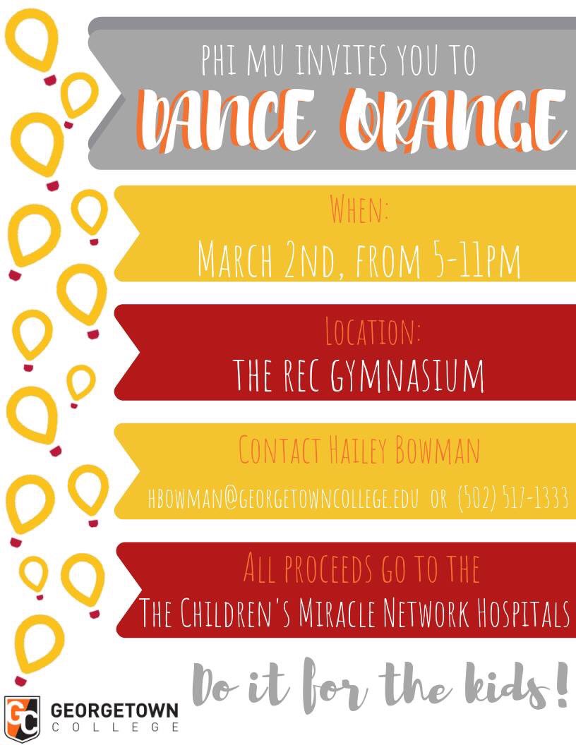GCPhiMu's tweet photo. T-minus 2 hours until Dance Orange begins in the rec center! Come support the kids https://t.co/zqdIQyxJgQ