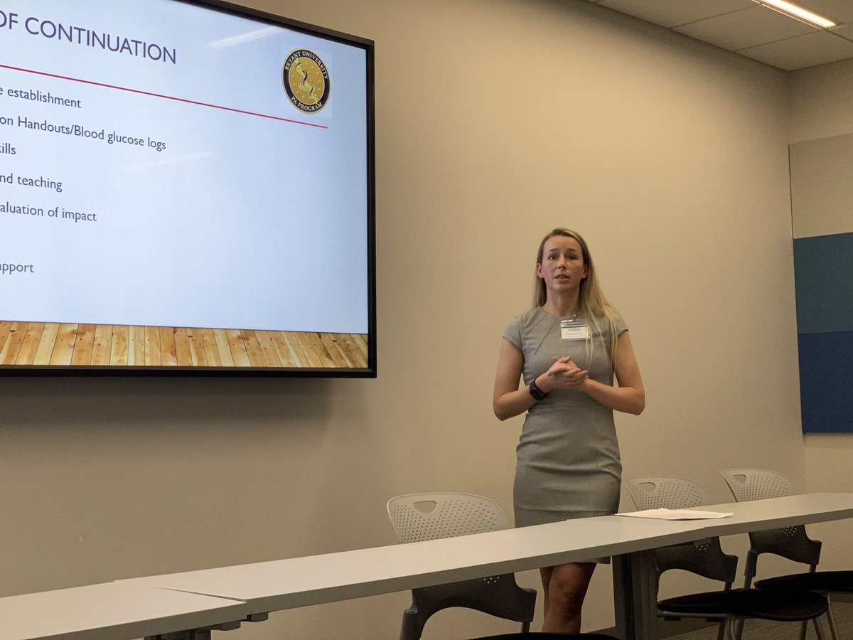 Third year PA student Kayla Johnson presenting the training pipeline for staffing the <a href="/BryantUniv/">Bryant University</a> PA Program student run free clinic at <a href="/clinicesperanza/">Clinica Esperanza *Paused While Tw*tter Flails*</a> during the <a href="/SSRFCC/">SSRFC Conference</a> hosted by <a href="/KUHospital/">The University of Kansas Health System</a> #ssrfcconference2019