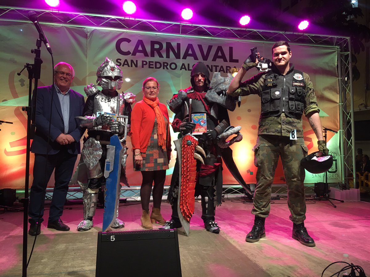 TenenciaSPA's tweet photo. Estos son los ganadores del concurso de #Disfraces en categoría individual en el #DesfileDelHumor de #SanPedroAlcántara. ¡Enhorabuena! #Carnaval #DisfrutaSanPedro #Fiestas https://t.co/fDehXHSGCL