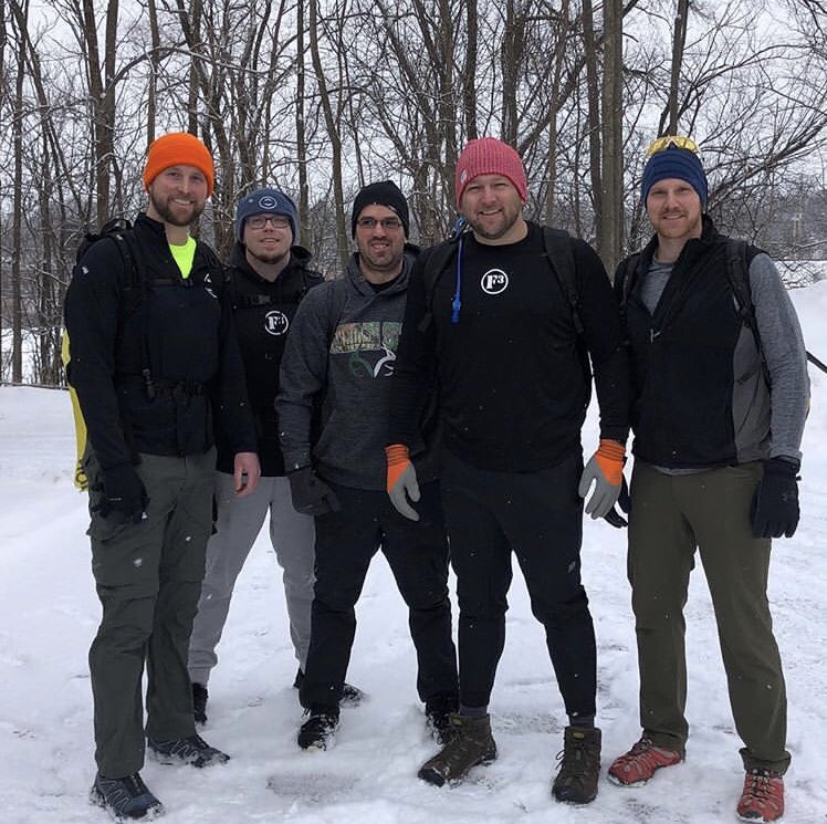 paulknust's tweet photo. @F3GrandRapids finished 4th of 15 teams & kept the miles under 13:00 with 30+ lb rucks & other #csaup challenges tossed in. #suckitupsnowruck #cfgr #f3gr https://t.co/v9k4h4g0GV