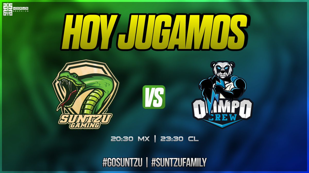 |#PARTIDO|

Hoy tenemos un flameante partido en contra de @OlimpoCrew Esperamos que sea un buen juego y que gane el mejor... Mucho éxito a ambos equipos

🏆| <a href="/VERSUSMX_GG/">Versus Mexico</a> 
🆚| @OlimpoCrew 
💻| @ccrazy_gamer 
🎙️| The Lennin