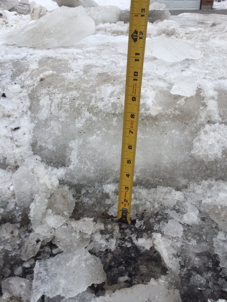 abeselt's tweet photo. @ottawacity Thank you...the road is much better but we’ve been left in a predicament. We kept our driveway cleared of ice but there was build up at the end since no where for water to go. Now a “cliff” of ice and can’t get in driveway. Please advise! https://t.co/XmRsRyWGZ7