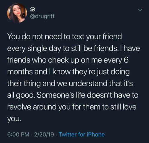 You realise the amount of decent friends you have when you need them the most they are forever there even you don’t talk every day❤️