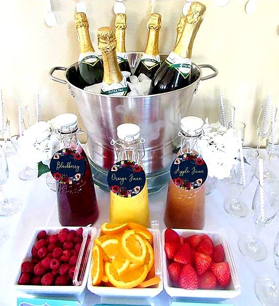 A catered mimosa bar is always a must for that special celebration! 

#fruit #garnish #craft #Cheers #mixology #bartender #barman #mimosa #mimosas #mimosabar #champagne #brute #dry #brunch #cocktails #cocktaillife #babyshower #Celebration #bottomsup #CBD
