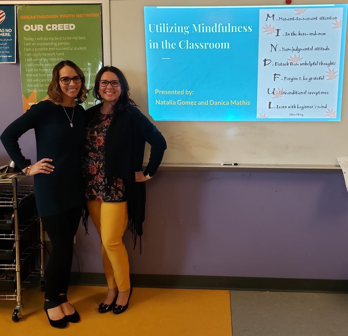 Proud ISU alumni presenting on Mindfulness for the Chicago Teacher Pipeline 👭🙏🏼 <a href="/IllinoisStateU/">Illinois State</a>