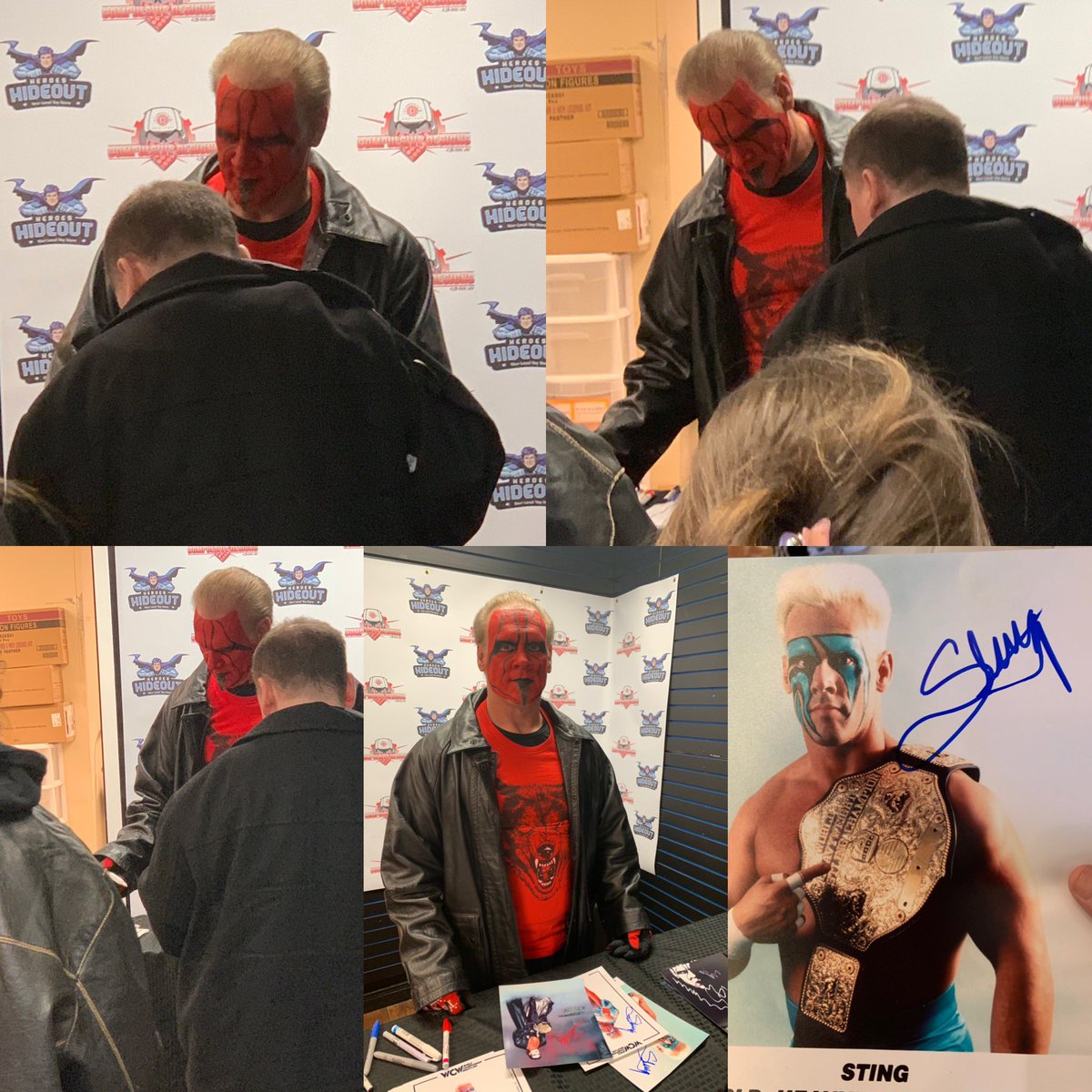 ElchuloVM21's tweet photo. Just had a life long dream come true got to meet a true legend one of the greatest of all time the man they call @Sting he made my childhood great for a long time the abuse that hurt didn’t hurt as much when he was tv wrestling was n is one of my safe havens god bless thank u https://t.co/CsT7e3h5Q9