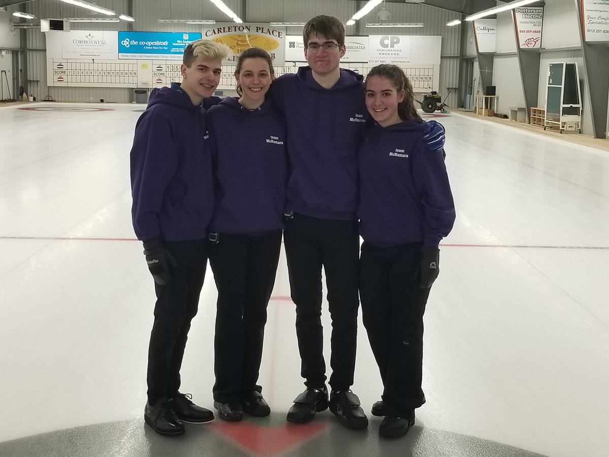 TeamMcNamara_'s tweet photo. Congrats to @Daigle1Maxime @jmac__curling and their teammates @LauraAnne070 @AlyssaLB15 along with Coach @GordButler who qualified for @CurlON_ U-18 Mixed Doubles. Proud to represent @rideaucurling #Curling https://t.co/orjDWN5iFZ
