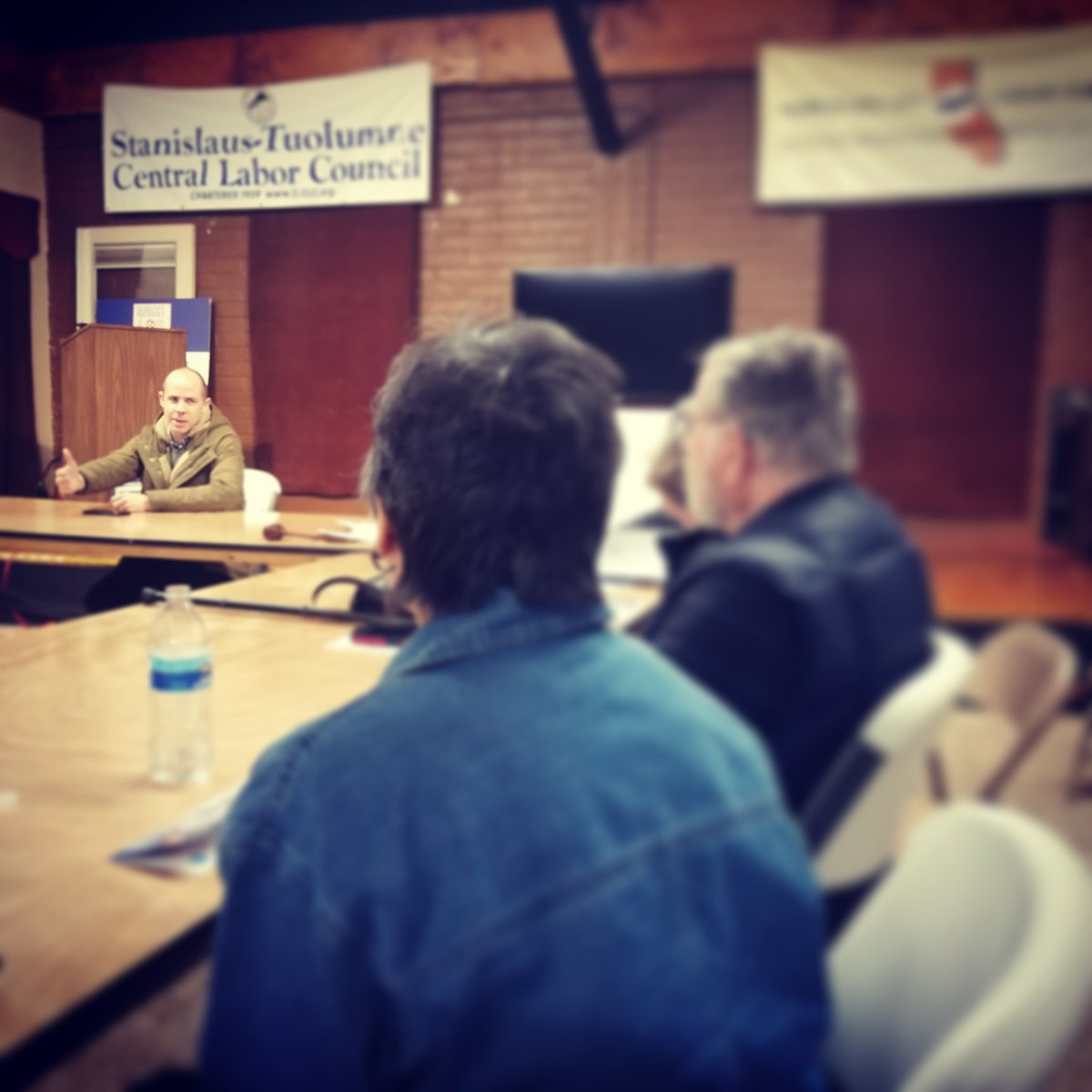 Listening to Rusty Hicks, candidate for CDP Chair at the NVLF office